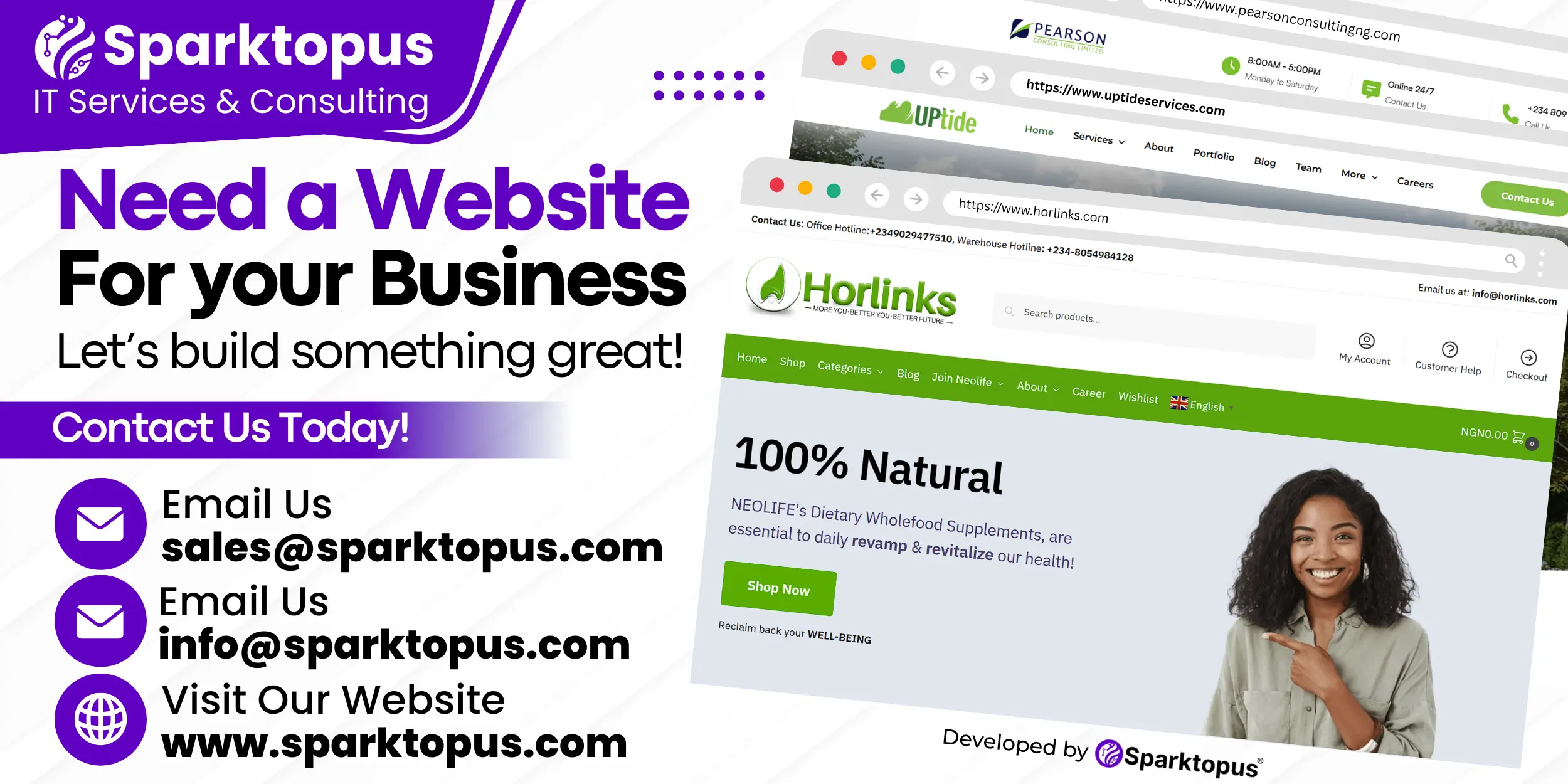 Need A Website For Your Business - Sparktopus Ad